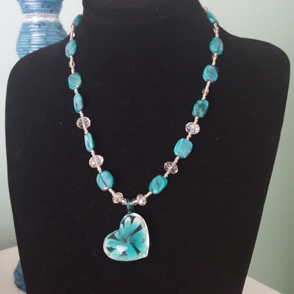 Necklace glass heart